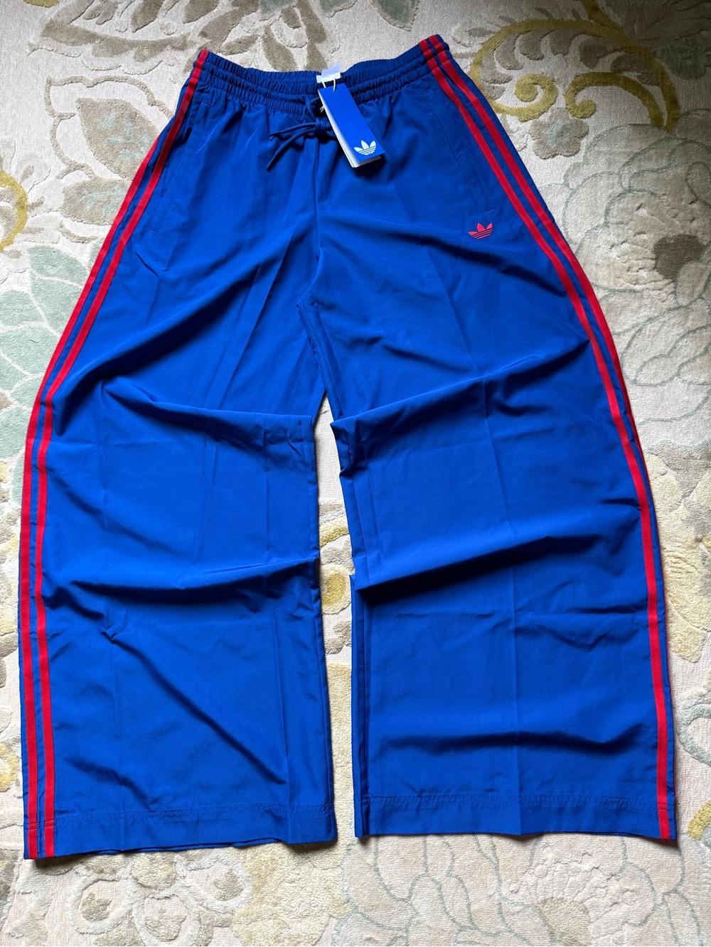 Adidas [S-M] Firebird Adilenium Wide Leg Track Pants Royal Blue/Red KD6301 - Picture 6 of 6
